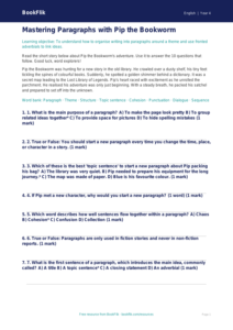 English paragraphs quiz year 4 greater depth