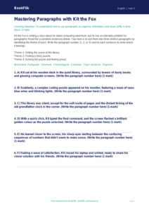 Free Paragraphs Activity Sheet | Year 5 | English | BookFlik