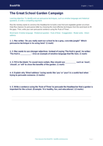 Free Persuasive Writing Activity Sheet | Year 5 | English | BookFlik