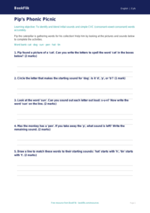 Free Phonics Worksheet | Foundation | English | BookFlik