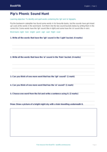Free Phonics Activity Sheet | Year 1 | English | BookFlik