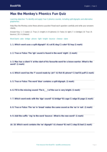 Year 2 Phonics Quiz | Australian Curriculum English | BookFlik