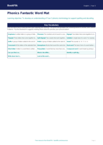 Free Phonics Word Mat | Year 3 | English | BookFlik