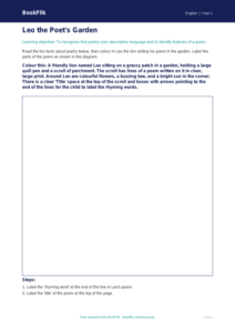 Free Poetry Colouring Page | Year 1 | English | BookFlik