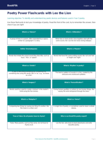 Free Poetry Flashcards | Year 3 | English | BookFlik