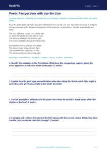 English poetry track sheet year 4 greater depth