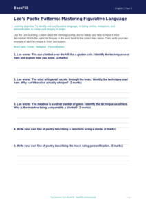 Free Poetry Activity Sheet | Year 5 | English | BookFlik