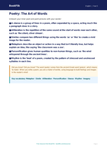 Free Poetry Poster | Year 5 | English | BookFlik