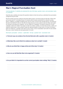 Free Punctuation Comprehension | Year 2 | English | BookFlik