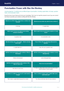 Free Punctuation Flashcards | Year 2 | English | BookFlik