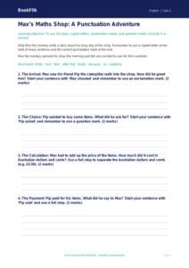 Free Punctuation Writing Frame | Year 2 | English | BookFlik