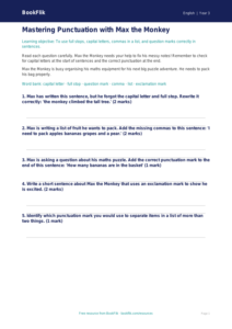 Free Punctuation Worksheet | Year 3 | English | BookFlik