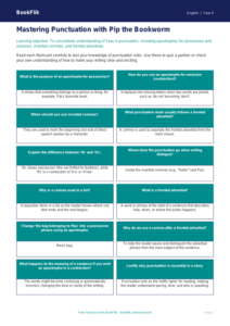 Free Punctuation Flashcards | Year 4 | English | BookFlik
