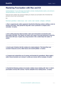 Free Punctuation Worksheet | Year 5 | English | BookFlik
