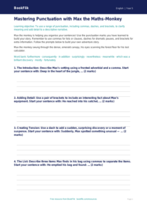 Free Punctuation Writing Frame | Year 5 | English | BookFlik