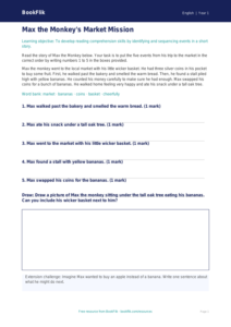 Free Reading Comprehension Activity Sheet | Year 1 | English | BookFlik