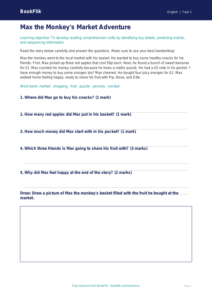 Free Reading Comprehension Worksheet | Year 1 | English | BookFlik