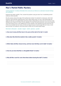 Free Reading Comprehension Worksheet | Year 2 | English | BookFlik