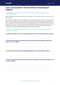 English report writing assessment year 4 greater depth