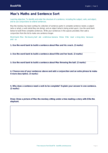 Free Sentence Structure Activity Sheet | Year 3 | English | BookFlik