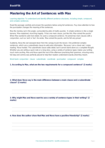 Free Sentence Structure Comprehension | Year 5 | English | BookFlik