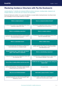 Free Sentence Structure Flashcards | Year 5 | English | BookFlik