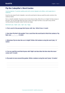 Free Spelling Track Sheet | Year 1 | English | BookFlik