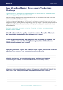 Year 5 Spelling Assessment: Advanced Word Patterns | Free Australian Curriculum Resource