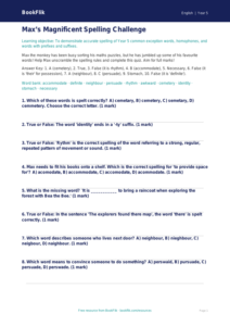 Year 5 Spelling Quiz: Advanced English Challenges | BookFlik