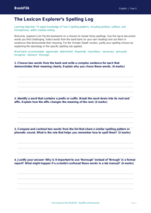 Free Spelling Template | Year 5 | English | BookFlik