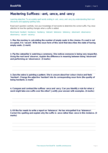 Free Spelling Worksheet | Year 5 | English | BookFlik