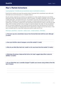 Free Subordinate Clauses Comprehension | Year 5 | English | BookFlik