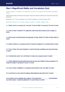 Free Vocabulary Quiz | Year 2 | English | BookFlik