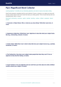 Free Vocabulary Template | Year 2 | English | BookFlik