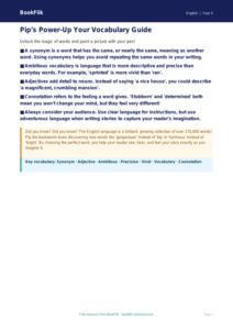 Free Vocabulary Poster | Year 5 | English | BookFlik