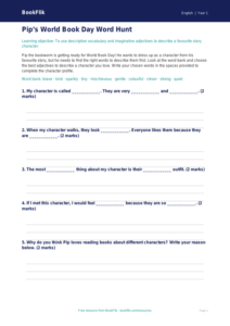 Free World Book Day Activity Sheet | Year 1 | English | BookFlik