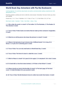World Book Day Quiz for Year 1 | Australian Curriculum English