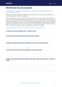 Free World Book Day Assessment | Year 2 | English | BookFlik