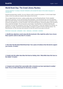 Free World Book Day Track Sheet | Year 4 | English | BookFlik