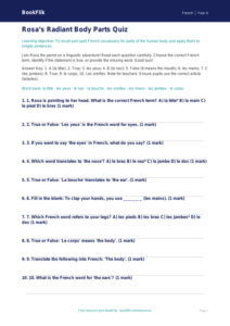 French Body Parts Quiz | Year 4 Australian Curriculum | BookFlik