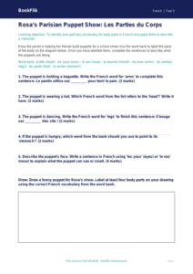 Free French Body Parts Activity Sheet | Year 5 | Australian Curriculum