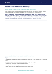 French Body Parts Drawing Sheet | Year 5 Australian Curriculum