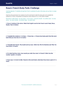 Free French Body Parts Worksheet | Year 5 Australian Curriculum