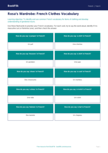 French Clothes Flashcards | Year 4 French Resources | BookFlik