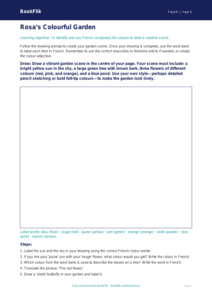 French Colours Drawing Sheet | Year 5 Australian Curriculum | BookFlik