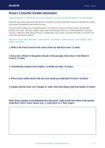 Free Colours Track Sheet | Year 5 | French | BookFlik