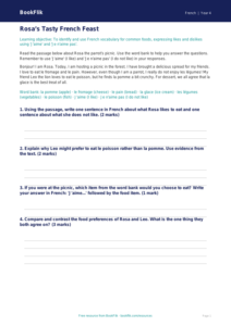 French Food Track Sheet | Year 4 Australian Curriculum | BookFlik