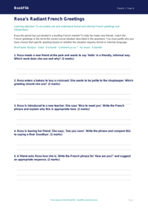 Free French Greetings Activity Sheet | Year 4 | BookFlik