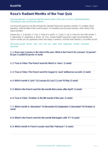 French Months of the Year Quiz | Year 4 Australian Curriculum