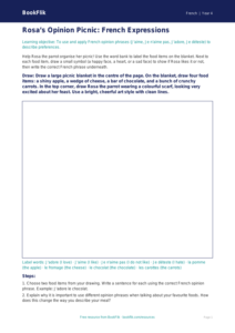 French Opinion Phrases Drawing Sheet | Year 4 | Australian Curriculum